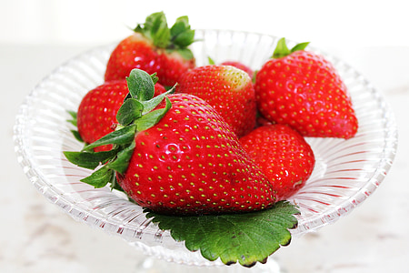 ripe strawberries in a bowl