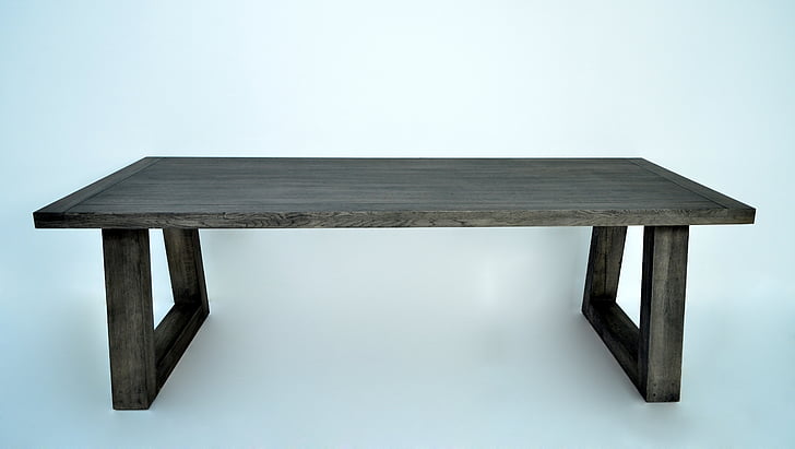 gray wooden table