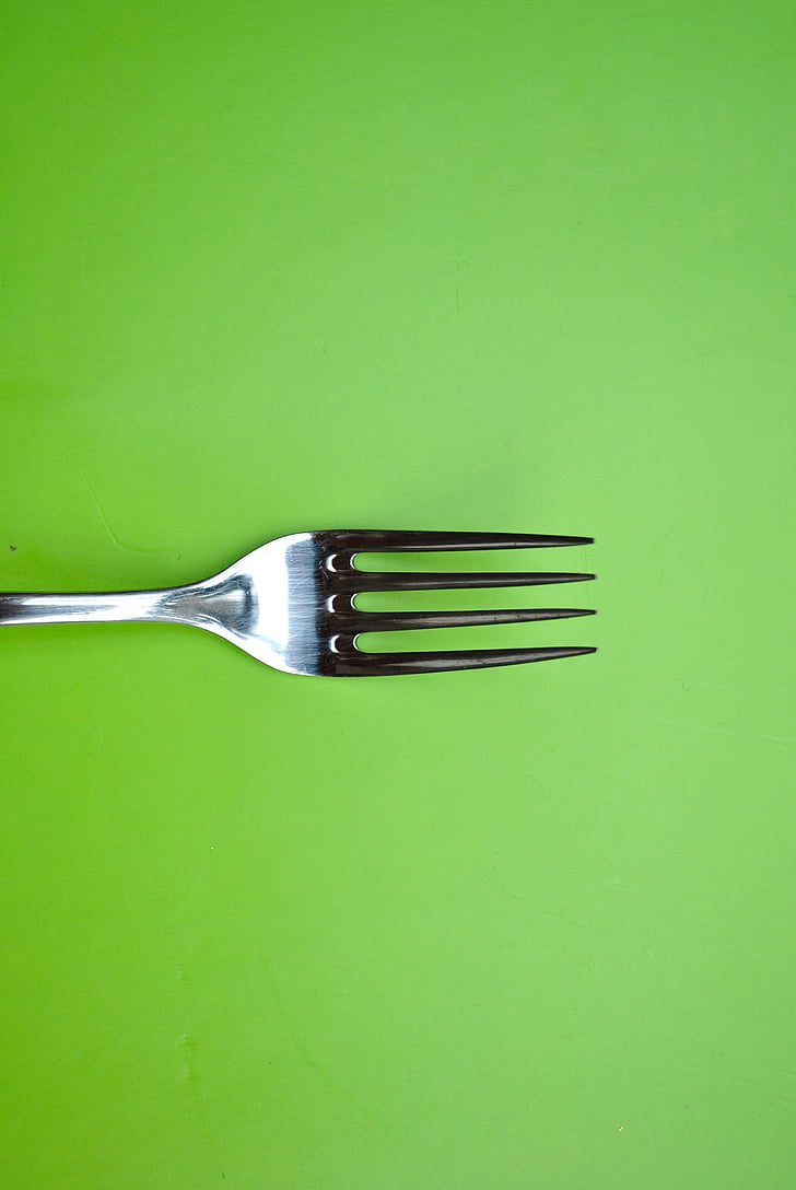 gray stainless steel fork