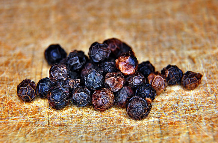 black pepper on brown top surface