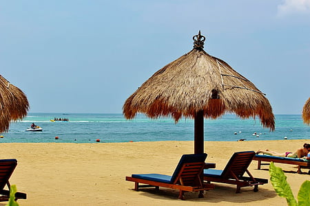 beach lounge with hut