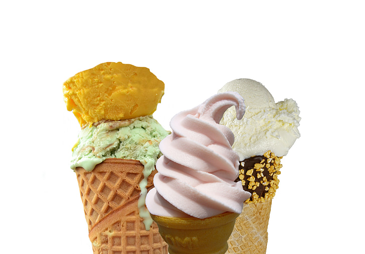 three ice creams
