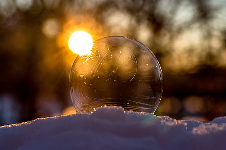 clear ball on snow
