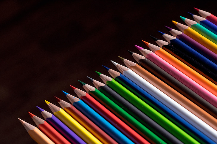 portrait photo of assorted-color pencil lot