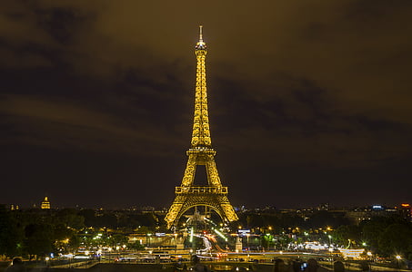 Eiffel Tower in Paris at night time