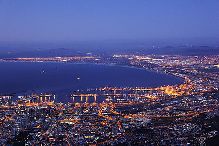 aerial photo city lights