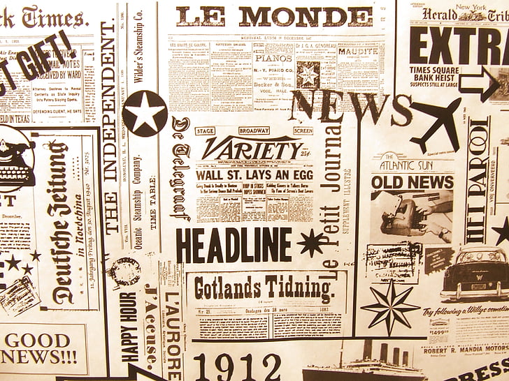 collage of newspaper articles