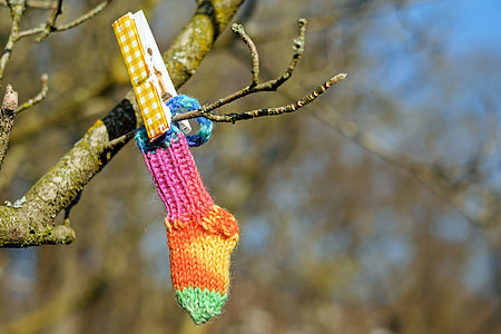 selective focus photography of knit sock