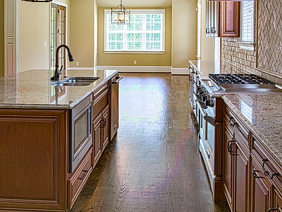 photo of kitchen cabinet with kitchen island