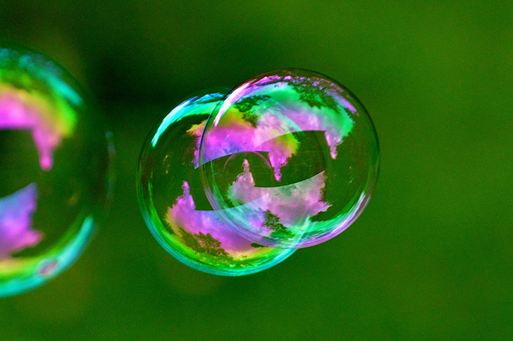 purple and green bubbles