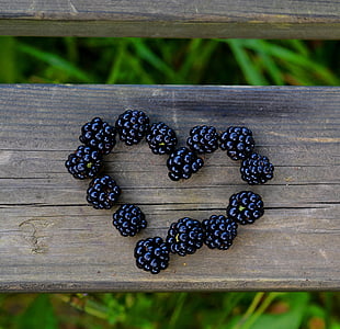rasp berries on brown table