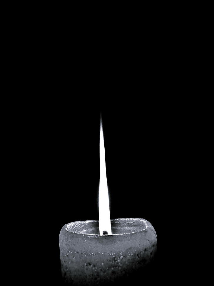 grayscale photo of candle