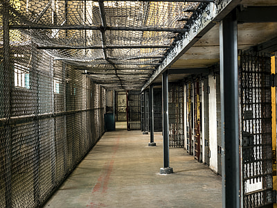 gray jail hallway