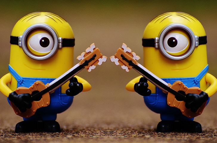 two Despicable Me Minions plastic toys