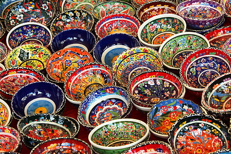 assorted multicolored ceramic bowl lot