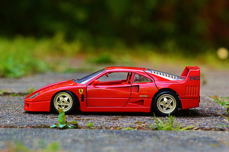 red Ferrari die-cast model