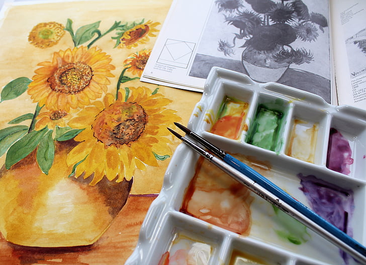 yellow sunflower painting