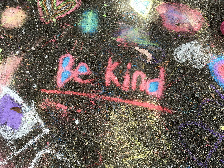 pink Be Kind chalk writing