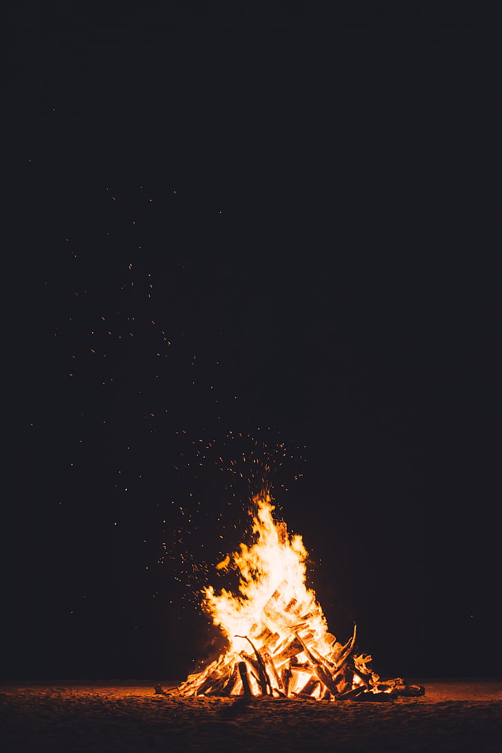 bonfire during night time