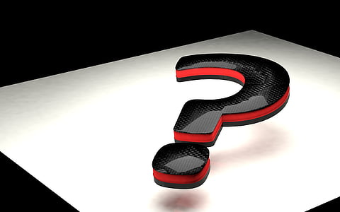 black and red question mark 3D illustration