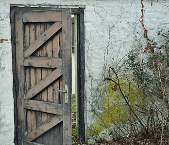 photo of brown wooden door