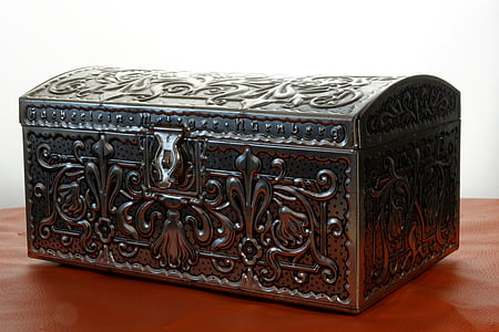 brown metal chest box