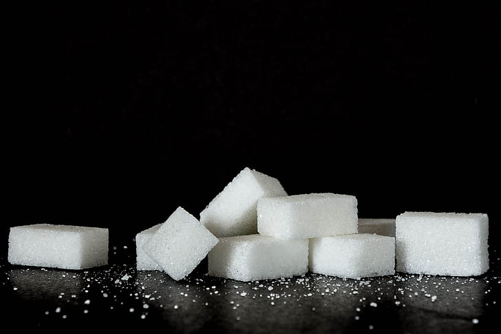 closeup photo of sugar cubes