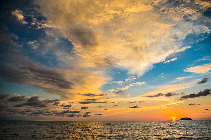 coastal seas during sunset