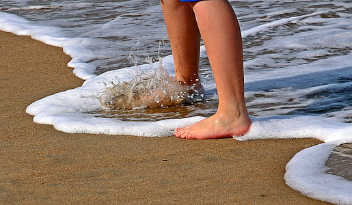person standing on shoreline