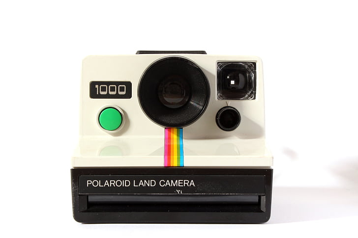 white Polaroid land camera