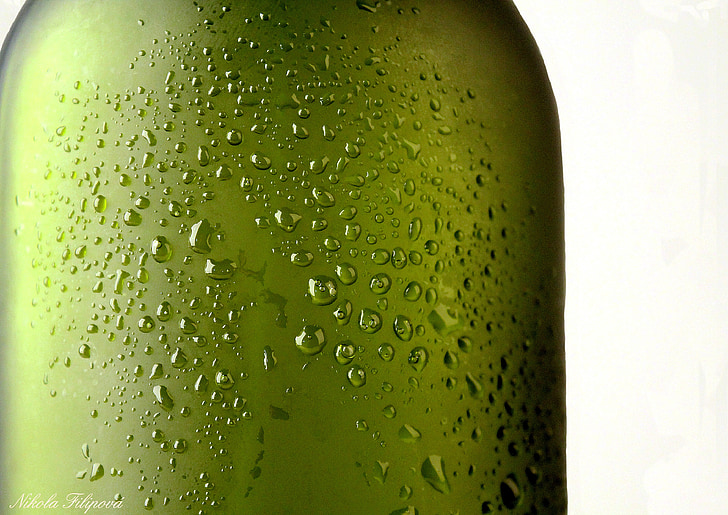 water dew on glass bottle
