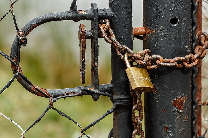 gate with chain and padlock