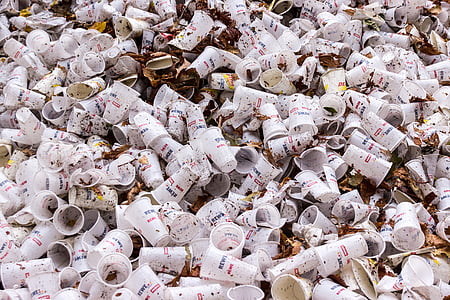pile of white plastic disposable cup photography