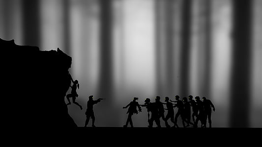 silhouette of group of people illustration