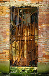 rusty metal gate
