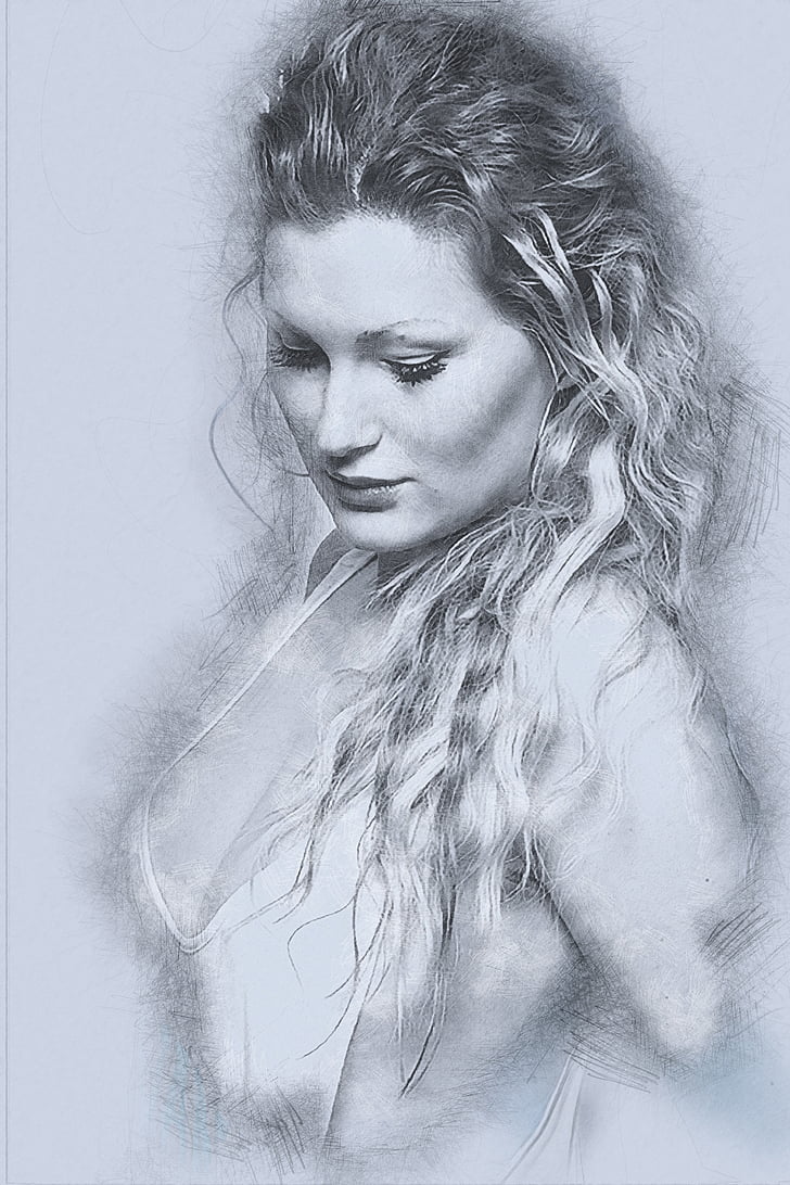 women's portrait sketch art