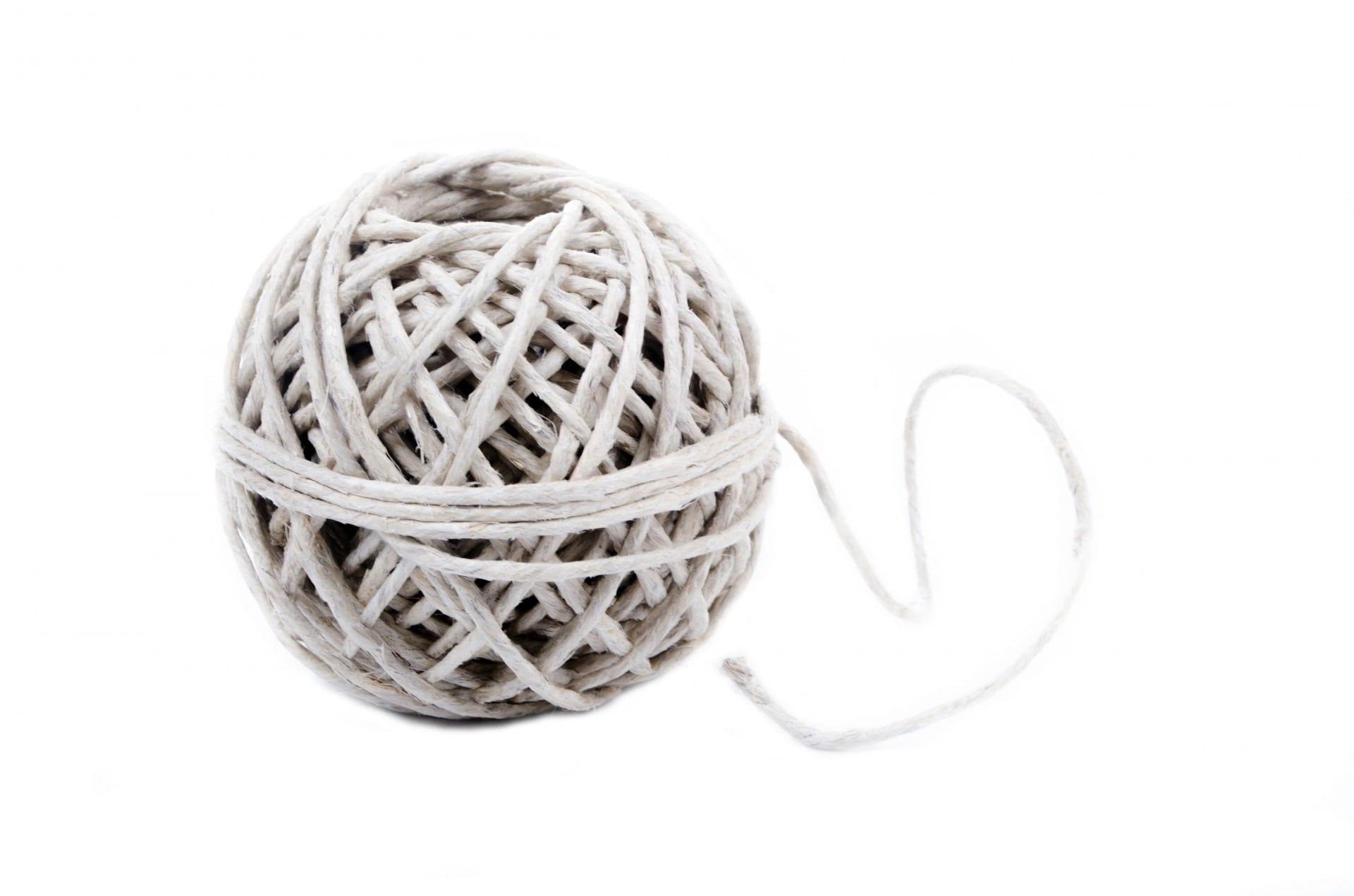 Royalty-Free photo: Round gray rolled yarn