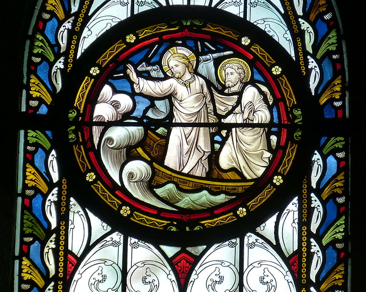 religious deity stained glass