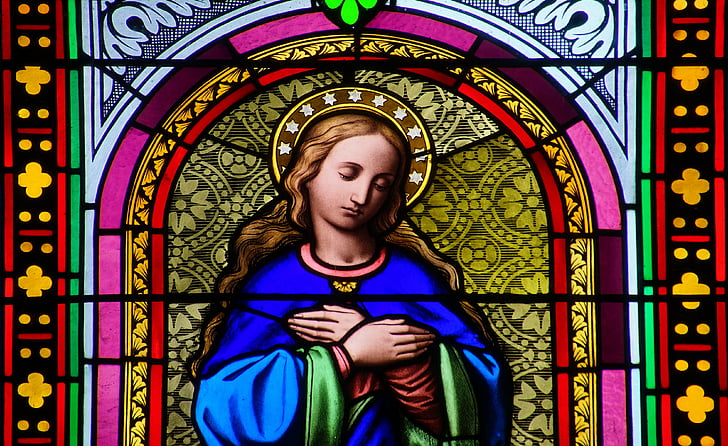 religious image stained glass decor