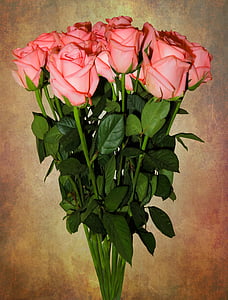 bouquet of pink rose flowers