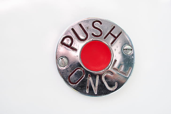 silver-colored button