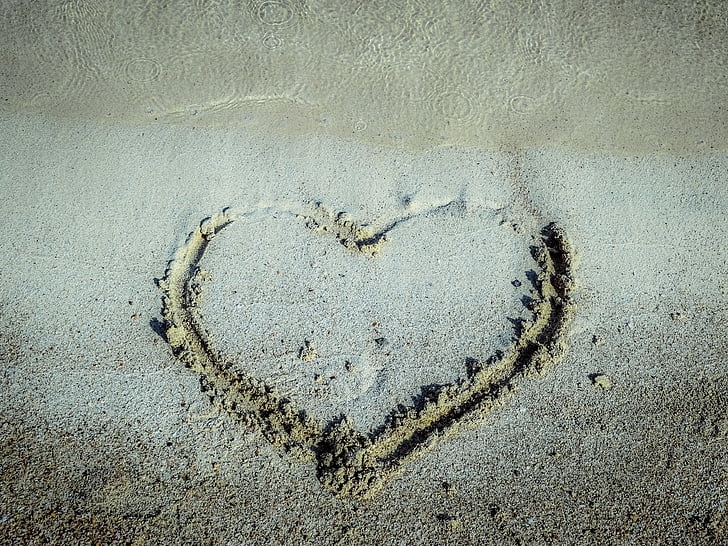 sand with heart shape