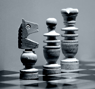 three chess pieces