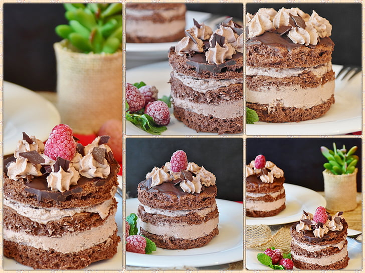 chocolate cake collage