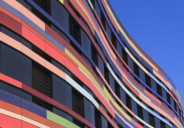 multicolored concrete building
