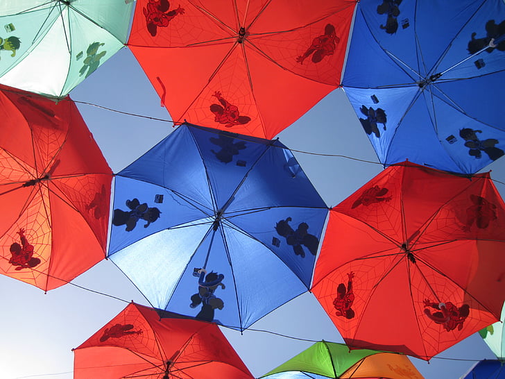 assorted-color umbrellas under the clear sky during daytime