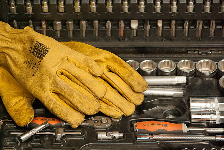 gloves on socket wrench