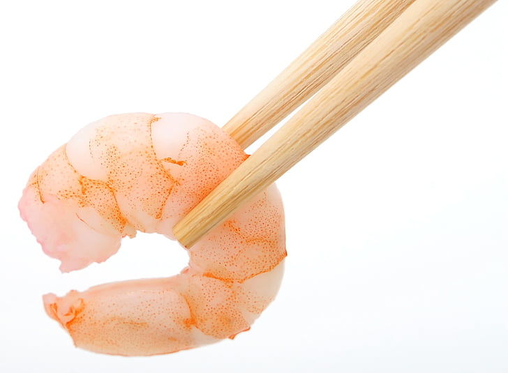 chopsticks and shrimps