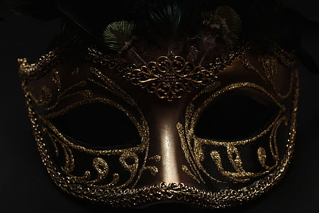 photo of brown and black glitter masquerade