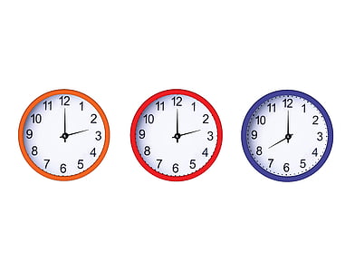 three round analog watches illustration